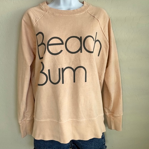 J. Crew Tops - J.‎ Crew Beach Bum Sweatshirt Pullover Crewneck Cotton Size M Peach